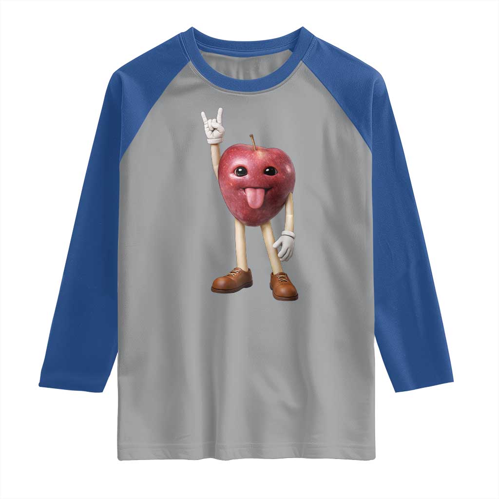 Funny Apple With Face Wapple Meme Raglan Shirt