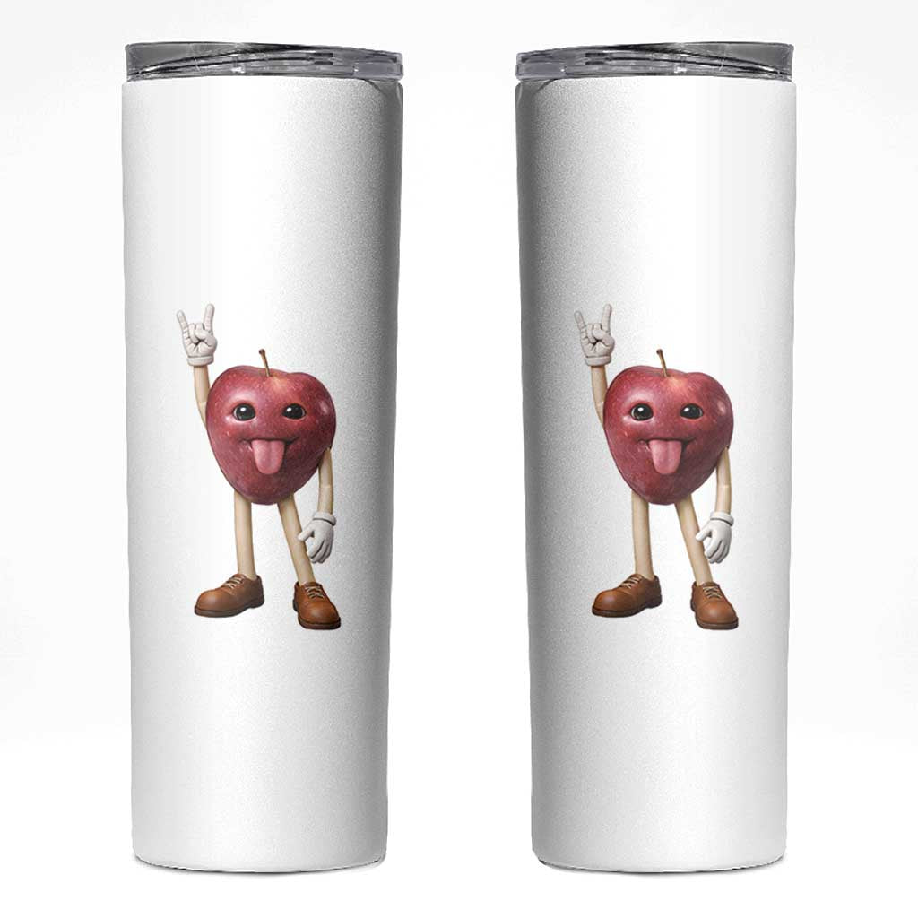Funny Apple With Face Wapple Meme Skinny Tumbler