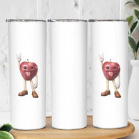 Funny Apple With Face Wapple Meme Skinny Tumbler