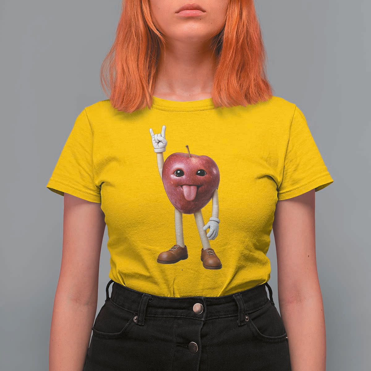 Funny Apple With Face Wapple Meme T Shirt For Women