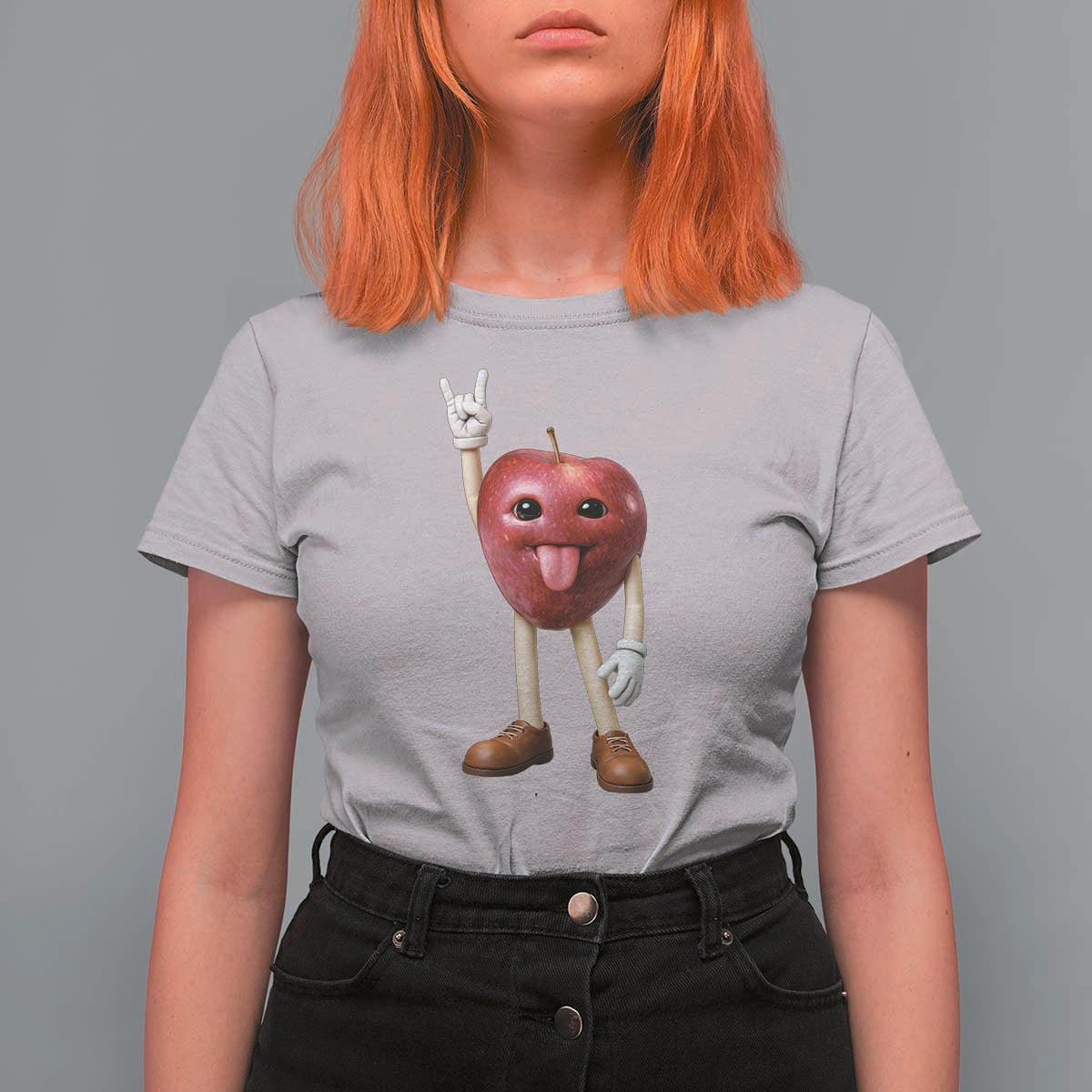 Funny Apple With Face Wapple Meme T Shirt For Women