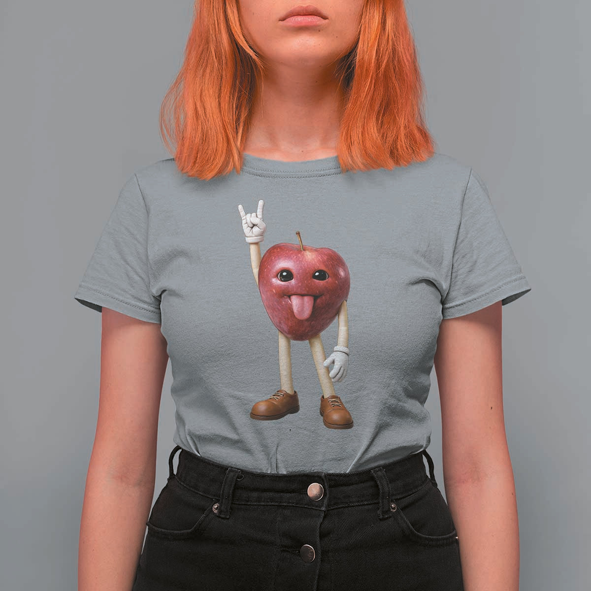 Funny Apple With Face Wapple Meme T Shirt For Women