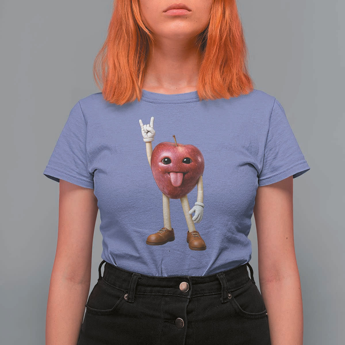 Funny Apple With Face Wapple Meme T Shirt For Women