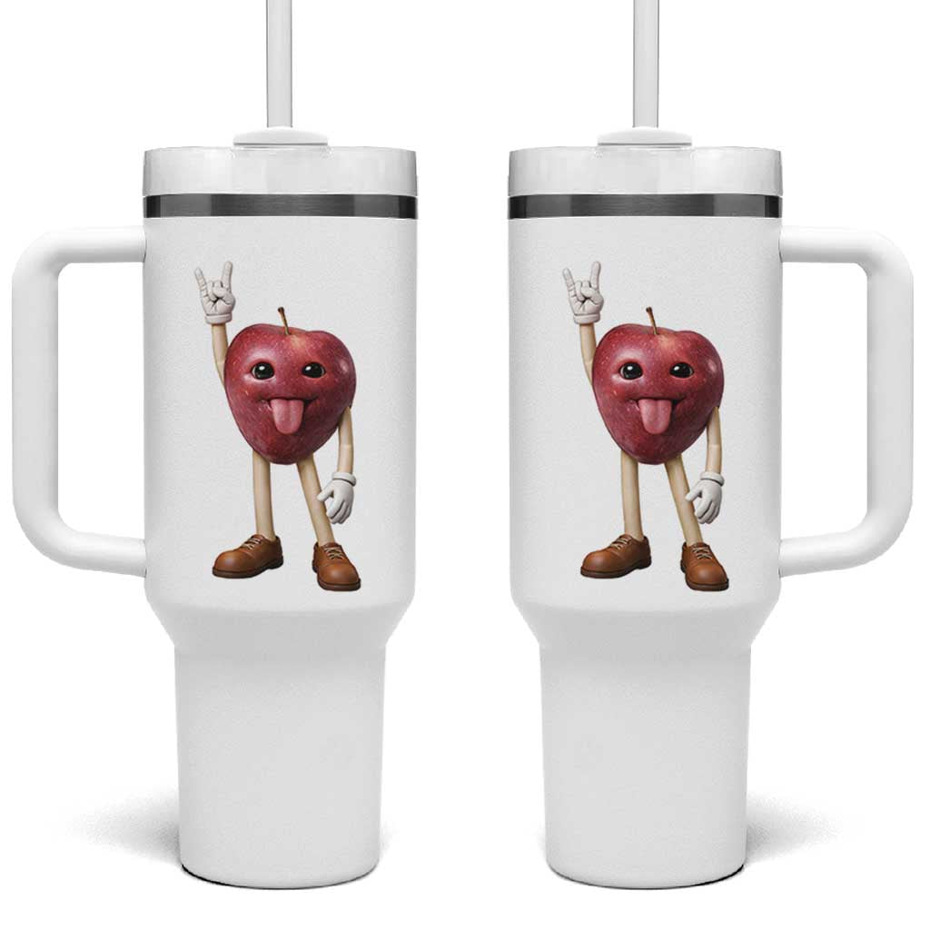 Funny Apple With Face Wapple Meme Tumbler With Handle