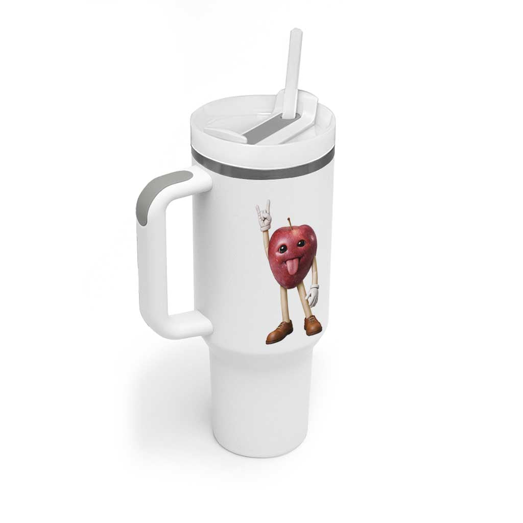 Funny Apple With Face Wapple Meme Tumbler With Handle