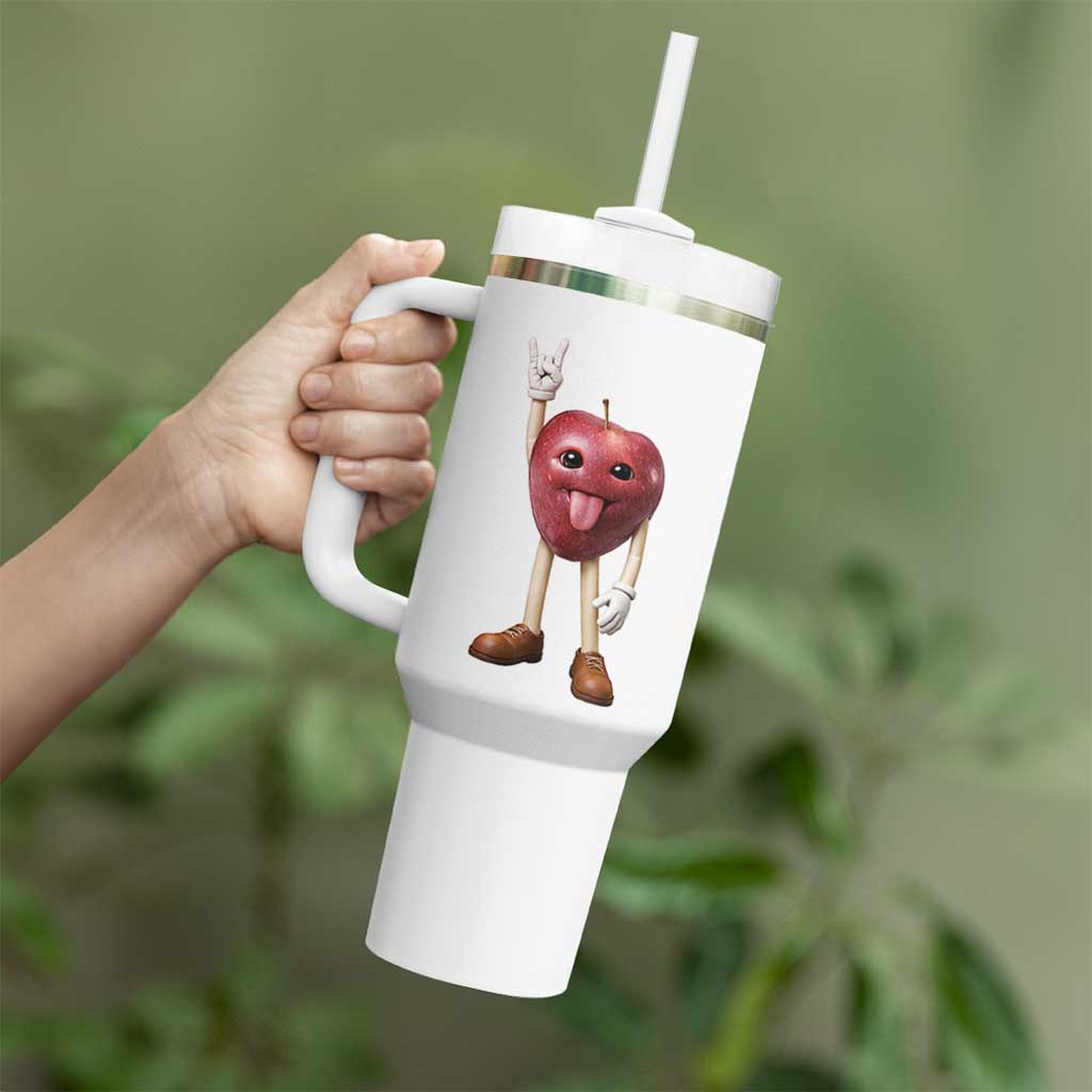Funny Apple With Face Wapple Meme Tumbler With Handle