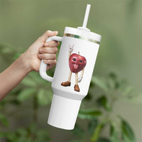 Funny Apple With Face Wapple Meme Tumbler With Handle