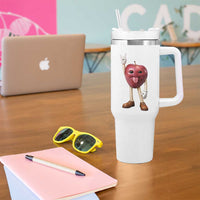 Funny Apple With Face Wapple Meme Tumbler With Handle