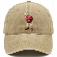 Funny Apple With Face Wapple Meme Washed Cotton Baseball Cap