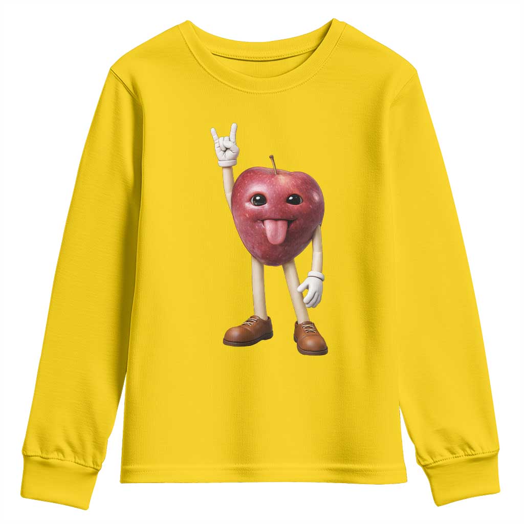 Funny Apple With Face Wapple Meme Youth Sweatshirt