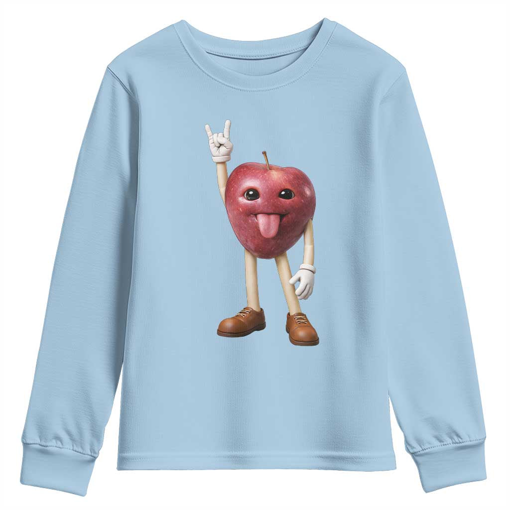 Funny Apple With Face Wapple Meme Youth Sweatshirt