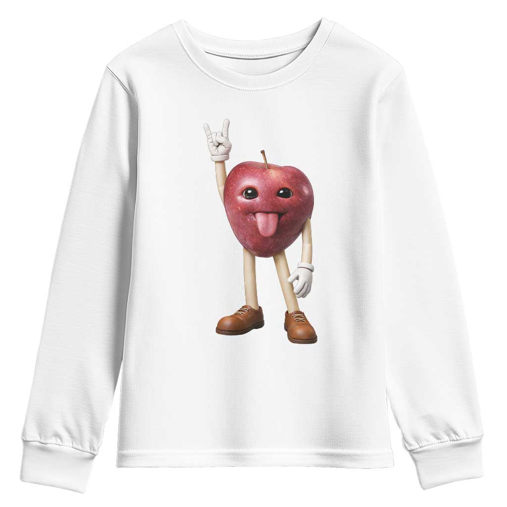 Funny Apple With Face Wapple Meme Youth Sweatshirt