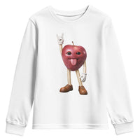 Funny Apple With Face Wapple Meme Youth Sweatshirt