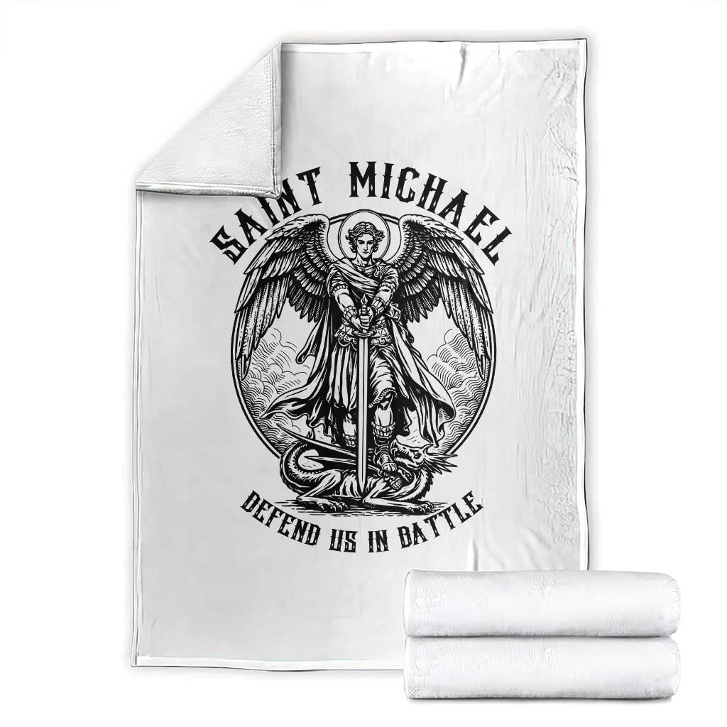 Saint Michael Heavenly Warrior Throw Blanket Defend Us In Battle