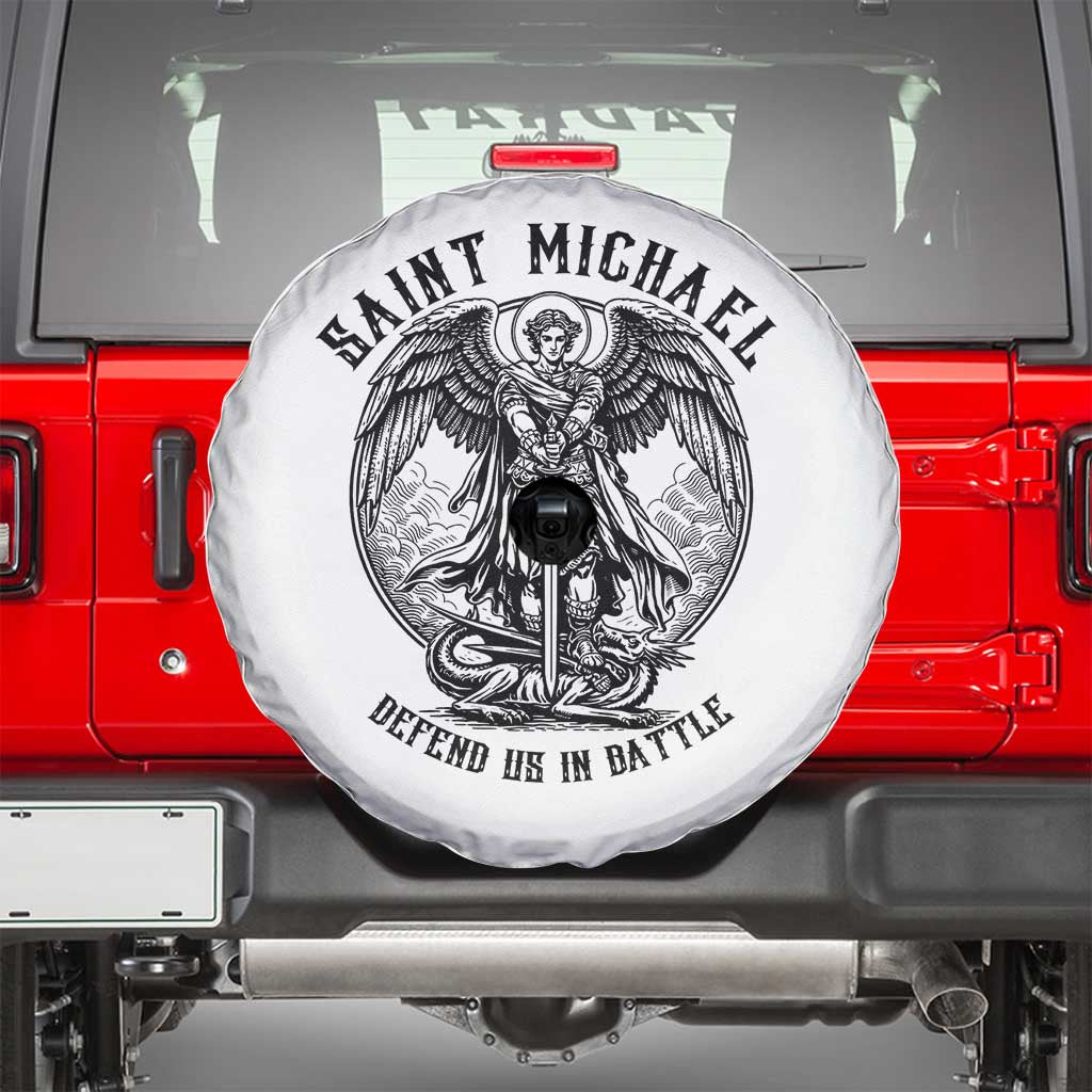 Saint Michael Heavenly Warrior Spare Tire Cover Defend Us In Battle