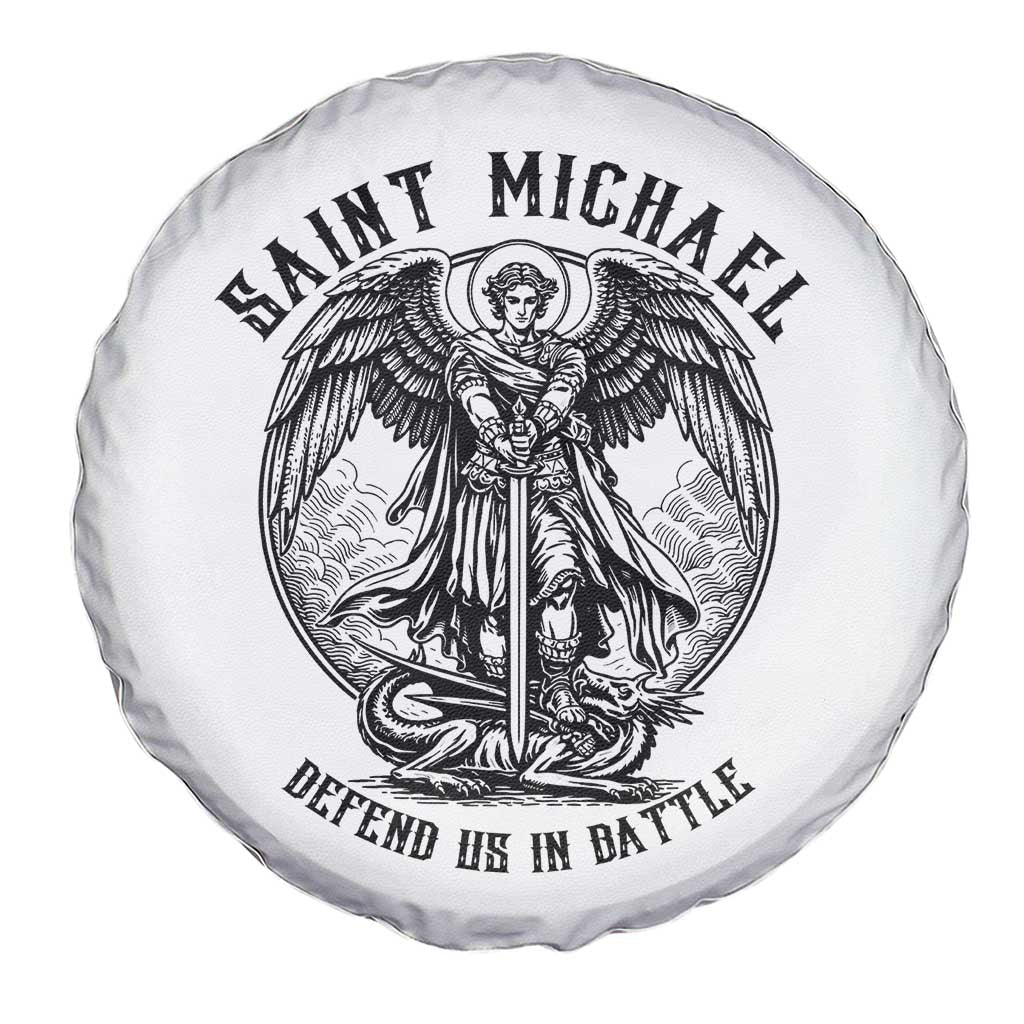Saint Michael Heavenly Warrior Spare Tire Cover Defend Us In Battle