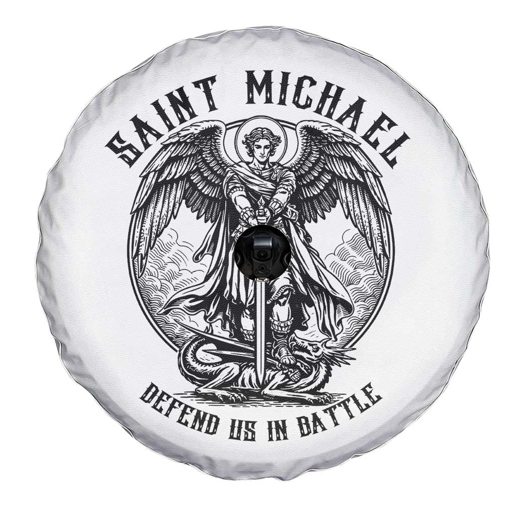 Saint Michael Heavenly Warrior Spare Tire Cover Defend Us In Battle