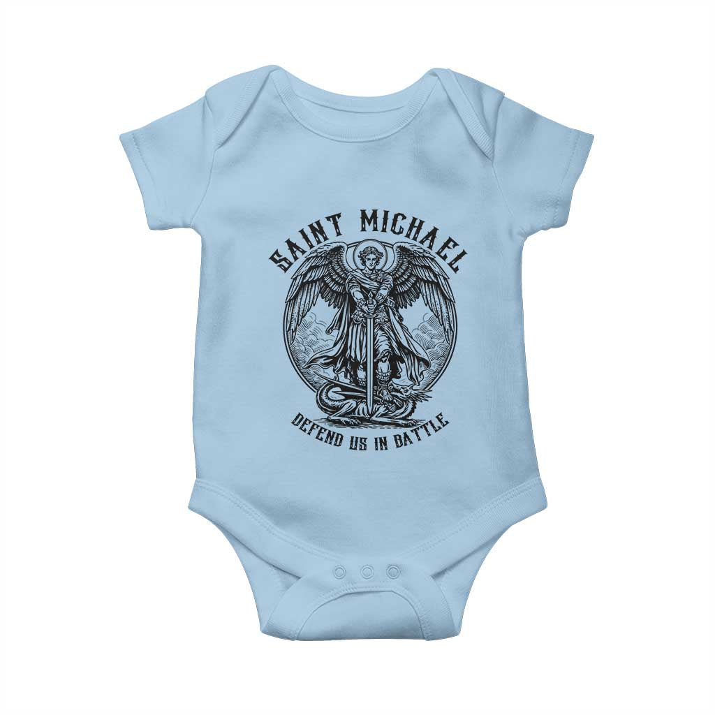 Saint Michael Heavenly Warrior Baby Onesie Defend Us In Battle