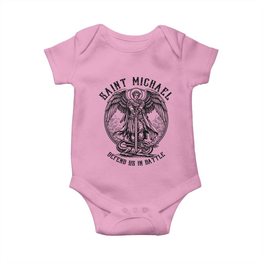 Saint Michael Heavenly Warrior Baby Onesie Defend Us In Battle