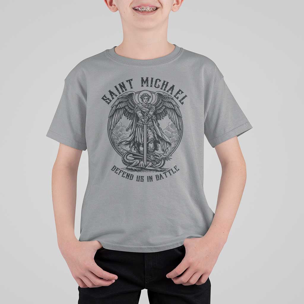 Saint Michael Heavenly Warrior T Shirt For Kid Defend Us In Battle