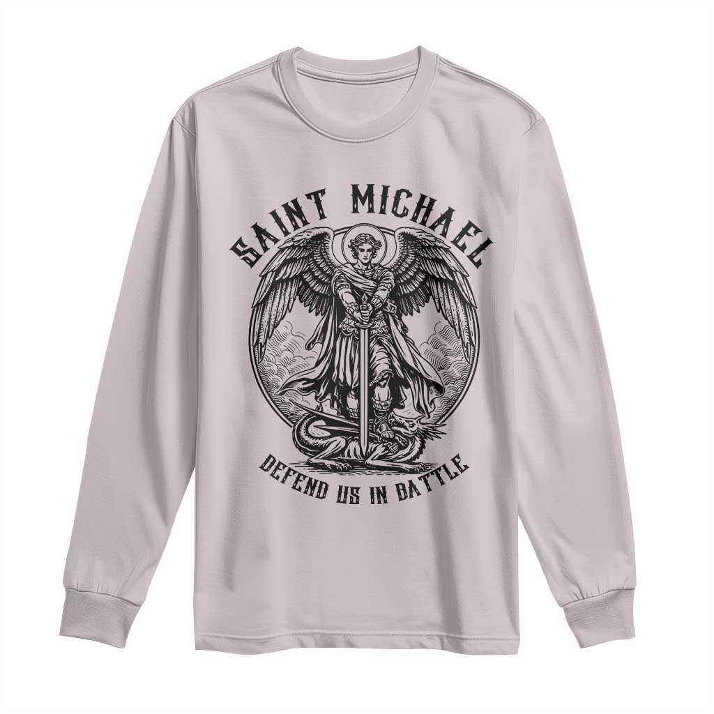 Saint Michael Heavenly Warrior Long Sleeve Shirt Defend Us In Battle