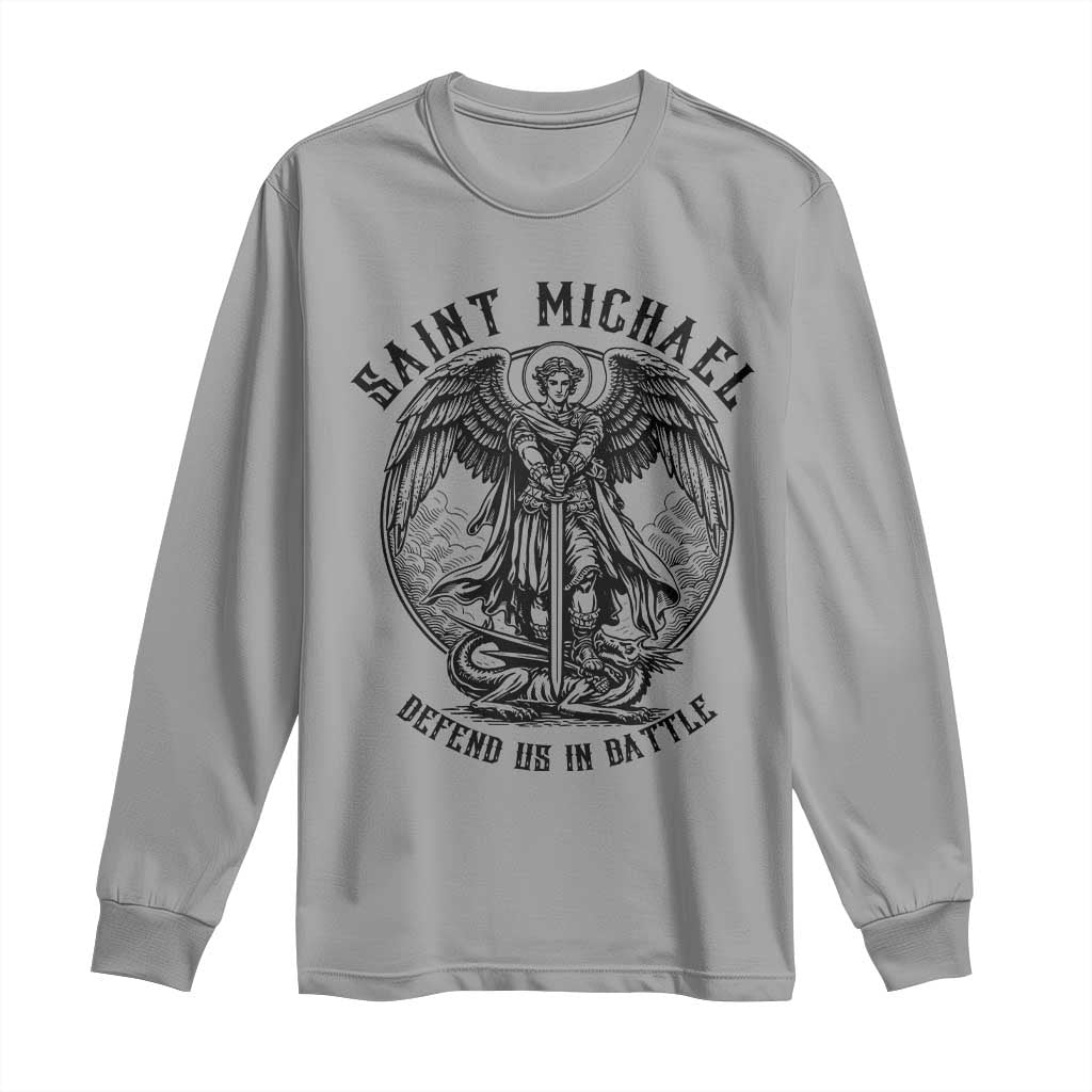 Saint Michael Heavenly Warrior Long Sleeve Shirt Defend Us In Battle