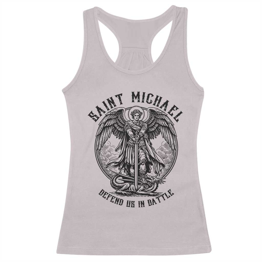 Saint Michael Heavenly Warrior Racerback Tank Top Defend Us In Battle