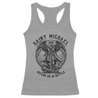 Saint Michael Heavenly Warrior Racerback Tank Top Defend Us In Battle