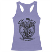 Saint Michael Heavenly Warrior Racerback Tank Top Defend Us In Battle