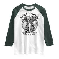 Saint Michael Heavenly Warrior Raglan Shirt Defend Us In Battle