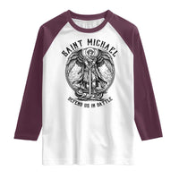 Saint Michael Heavenly Warrior Raglan Shirt Defend Us In Battle