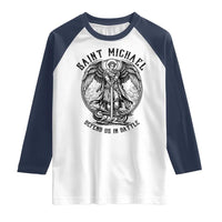 Saint Michael Heavenly Warrior Raglan Shirt Defend Us In Battle