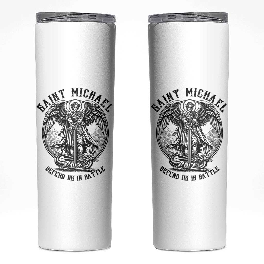 Saint Michael Heavenly Warrior Skinny Tumbler Defend Us In Battle