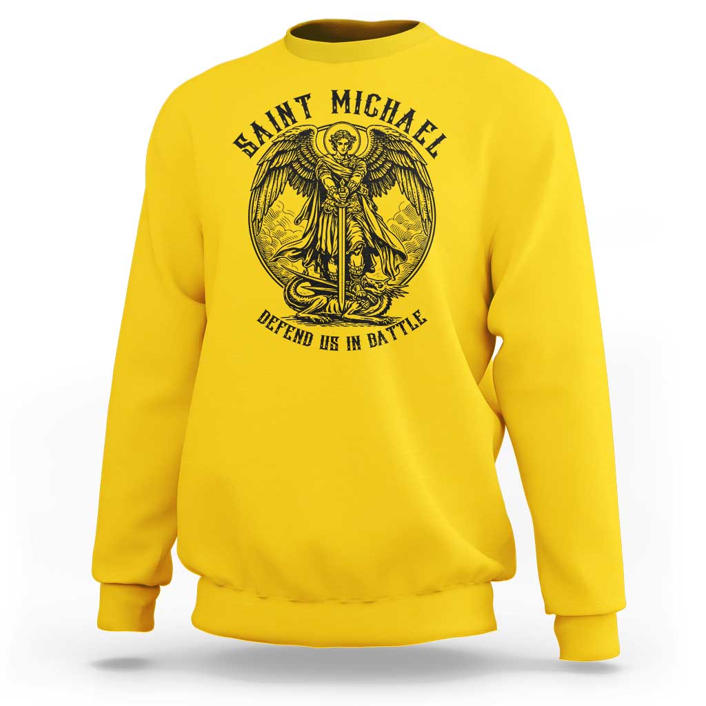Saint Michael Heavenly Warrior Sweatshirt Defend Us In Battle