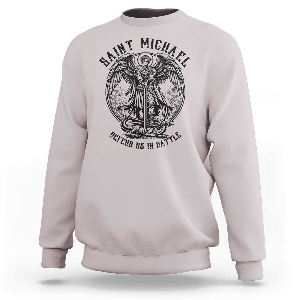 Saint Michael Heavenly Warrior Sweatshirt Defend Us In Battle