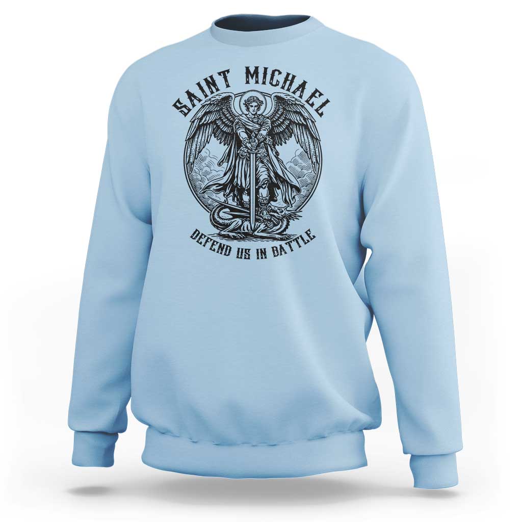Saint Michael Heavenly Warrior Sweatshirt Defend Us In Battle