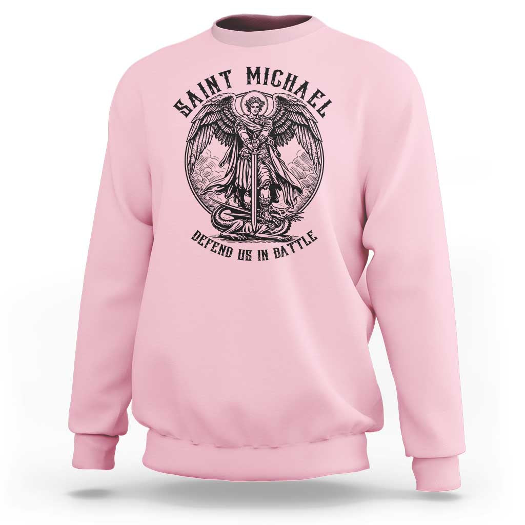Saint Michael Heavenly Warrior Sweatshirt Defend Us In Battle
