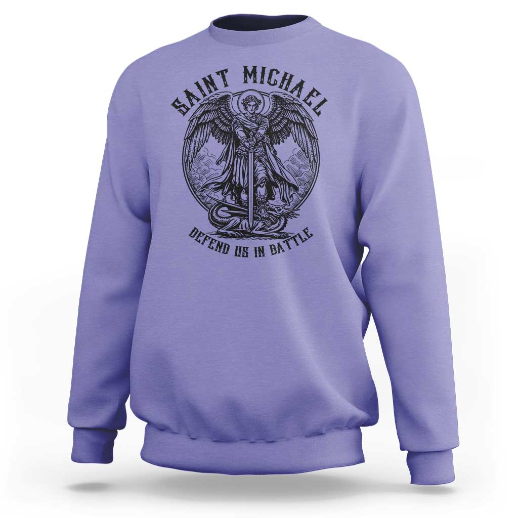 Saint Michael Heavenly Warrior Sweatshirt Defend Us In Battle