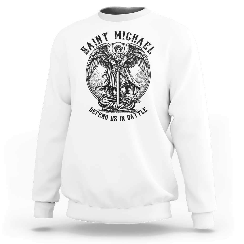 Saint Michael Heavenly Warrior Sweatshirt Defend Us In Battle