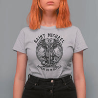 Saint Michael Heavenly Warrior T Shirt For Women Defend Us In Battle