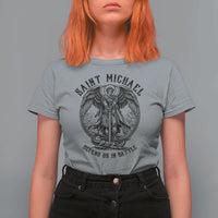 Saint Michael Heavenly Warrior T Shirt For Women Defend Us In Battle
