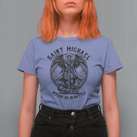 Saint Michael Heavenly Warrior T Shirt For Women Defend Us In Battle