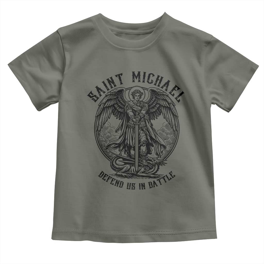 Saint Michael Heavenly Warrior Toddler T Shirt Defend Us In Battle