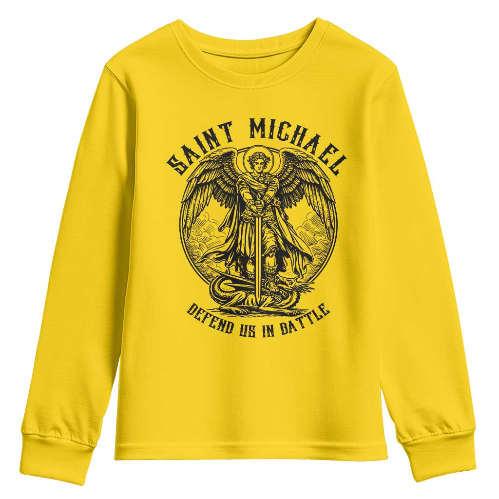 Saint Michael Heavenly Warrior Youth Sweatshirt Defend Us In Battle