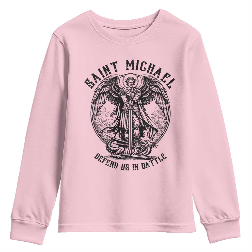 Saint Michael Heavenly Warrior Youth Sweatshirt Defend Us In Battle