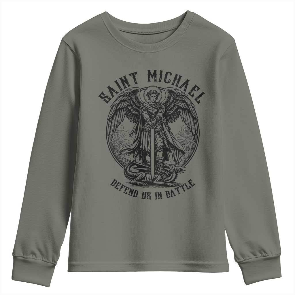 Saint Michael Heavenly Warrior Youth Sweatshirt Defend Us In Battle