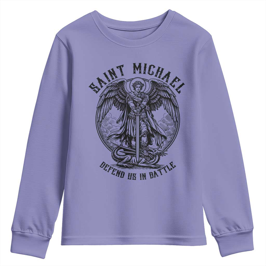 Saint Michael Heavenly Warrior Youth Sweatshirt Defend Us In Battle
