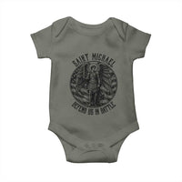 Saint Michael Defend Us In Battle Baby Onesie American Flag Patriotic