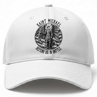 Saint Michael Defend Us In Battle Baseball Cap American Flag Patriotic