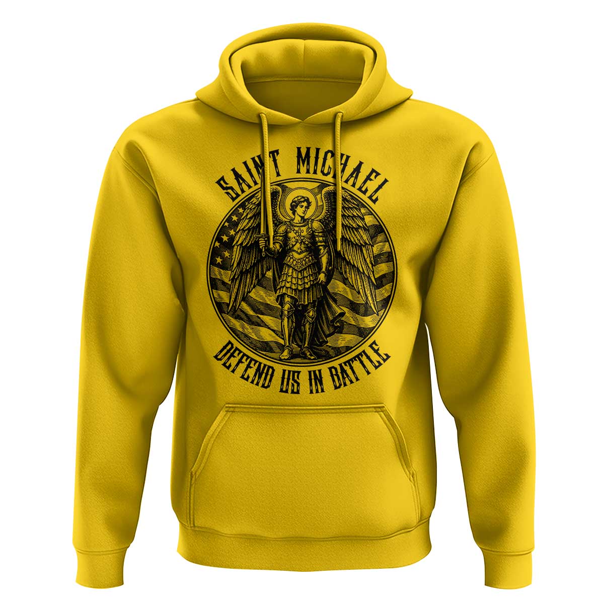 Saint Michael Defend Us In Battle Hoodie American Flag Patriotic